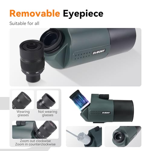 Svbony SV41Pro Mak Spektiv, 28-84X80 FMC Dual Speed Fokus für Sportschützen, Kompatibel mit SC001, Wasserdichtes Spektive mit Stativ für Vogelbeobachtung Mond Astronomische Beobachtung, Stargazing