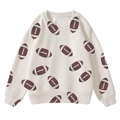 Youth Solid Classic Hoodies Autumn Winter Boys And Girls Rugby Printed Casual Hoodie Long for Boys (White, 8-9 Years)