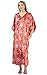 Up2date Fashion Women's Satin One Size Caftan/Kaftan in Coral Lillies Print
