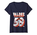 Women's Framber Valdez | Detroit T Baseball Players | MLBFRV205M V-Neck T-Shirt