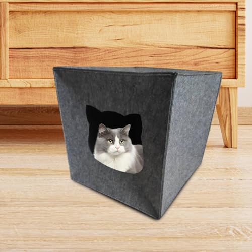 Lit pour chat en forme de grotte pour réchauffer les chats frileux