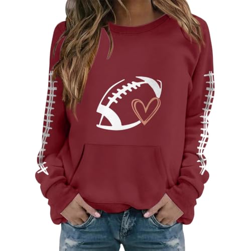 Oversized Sweatshirt For Women Game Day Football Sweatshirts Pullover Tops