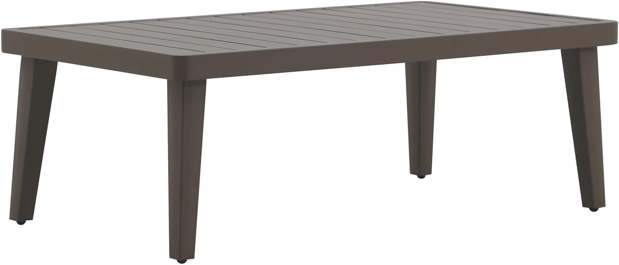 New Classic Furniture Genova Aluminum Patio Coffee Table, Brown