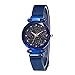 Produktbild Groveerble Damen Uhren Sternenhimmel Magnet Stein Milan Mesh Gürtel Analog Quarz Uhr Armbanduhr Damenmode Uhren (Einheitsgröße, Blau)