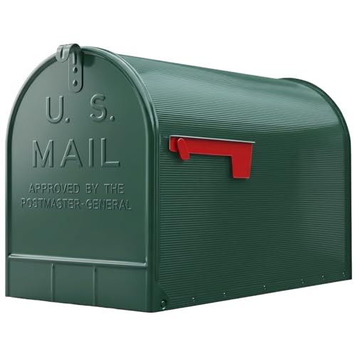 Plexon Jumbo Size Rural Mailbox 3175 cu-in Capacity Galvanized Steel Powder-Coated 15 in. H x 11.69 in. W x 24.82 in. L Green Extra Large