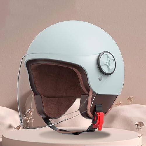 NBAAVBJV Vintage Casco de Moto 3/4, Retro Open Motocicleta Casco para Adultos 3/4 Cara Abierta Moto Visera Aprobado ECE para Adultos Hombres Y Mujeres(G)