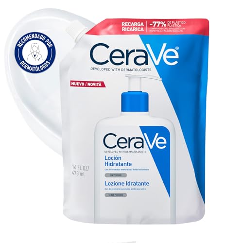 CeraVe Recambio de Loción Hidratante, Para Piel Seca a Muy Seca, Restaura la Barrera Protectora, Enriquecida Con Ceramidas Esenciales y Ácido Hialurónico, Apta para Rostro y Cuerpo