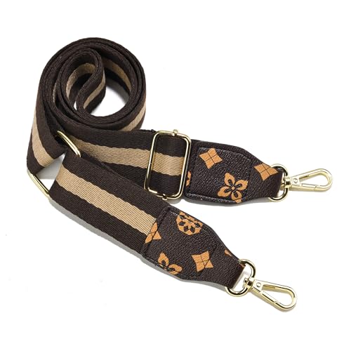 Image of Purse Strap Wide Replacement Crossbody Bag Straps, 1.5 inch Canvas Handbag Shoulder Strap, Adjustable Tote Belt(Gold Hardware