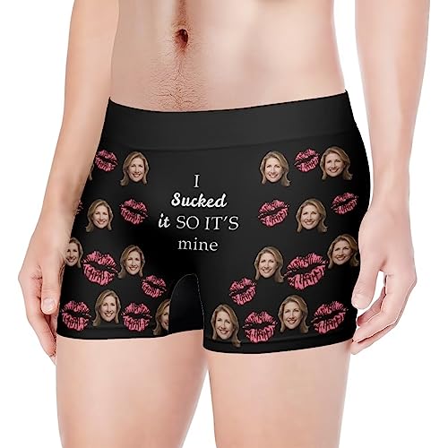 Tuoxiukan Personalized Mens Underwear with Picture Novelty Custom Boxer Briefs Soft Underpants Shorts XS-3XL3