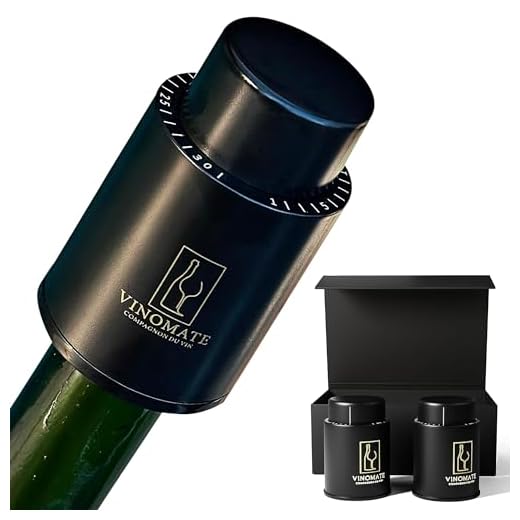 Bouchon bouteille vin | GardeVin Prestige : Bouchon vin vide air avec pompe intégrée - Préserve la fraîcheur | Accessoire vin réutilisable | Idée cadeau homme original femme | Gadget insolite utile