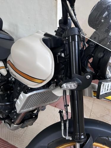 Image of Auto Karmas - Front Indicator Holder for Royal Enfield Himalayan 450, Rally Setup Compatible, Steel material and powder coated. Details of setting up is given in AuotKarmas insta handle.