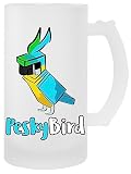 Hopestly Pesky Bird Aqua Transparent Becher Bier Herren Damen Mug Beer ...