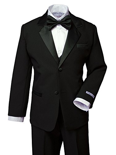 Spring Notion Boys' Classic Fit Tuxedo Set, No Tail 8 Black #TOP1
