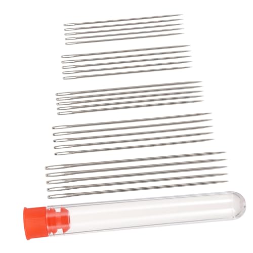 LALAFINA 1 Set Large Eye Needles for Easy Threading Convenient Yarn Needles for Beginners for Knitting Sewing Crafts Random Color