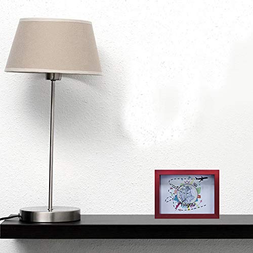 Quadro Cofre de Mesa Volta ao Mundo Kapos Vermelha 15X20X4