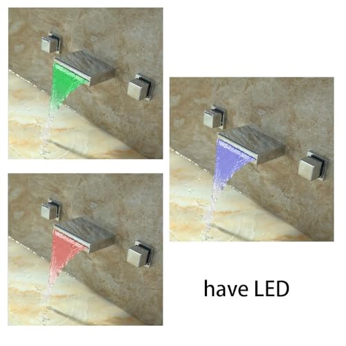 Robinets de lavabo cascade LED robinet de baignoire mural double commande LE-6402 - 4