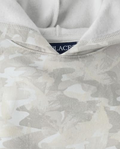 The Children's Place,Boys,Active Long Sleeve Premium Fleece Hoodie,Icicle Camo,Medium