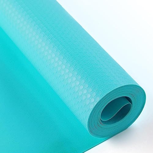 Bloss Shelf Liners, 24x118 inch Drawer Liner, Non Adhesive EVA Drawer Mat Liners Roll for Bathroom, Kitchen, Desks, Deco Shelves - Blue