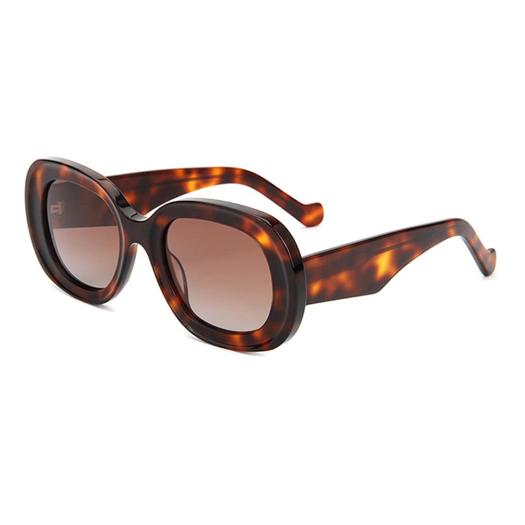 Gafas de sol redondas polarizadas estilo retro, hechas a mano en acetato, con protección UV400.