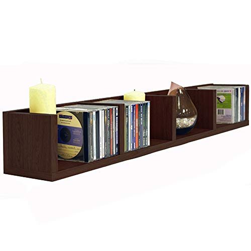 Virgo - 84 CD / 56 DVD/Blu-ray/Video Media Wall Storage Shelf - Dark Oak