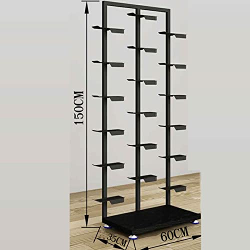 Dwustronny metalowy stojak na głośniki do użytku detalicznego i domowego – solidny, wszechstronny design do organizowania głośników, sprzętu audio i akcesoriów, idealny do salonów wystawowych i