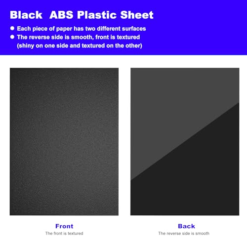 Image of ABS Plastic Sheet 1 /16 Inch -Black Plastic Sheeting -Flexible Plastic Sheet- Heat Moldable ABS plasticsheet for DIY,Car Interiors,Decor,Crafts - 6 Pack