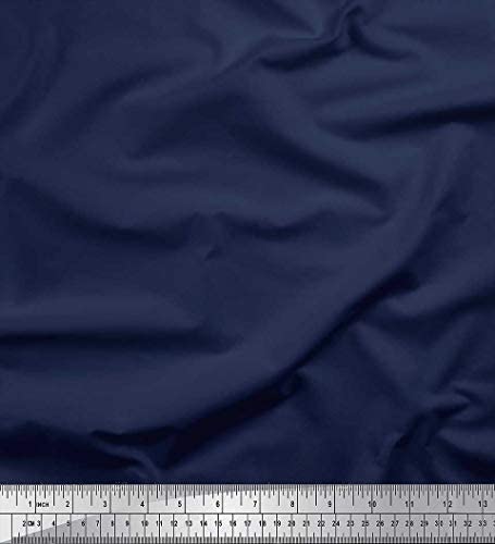 Soimoi Bleu Poly Georgette tissu Denim bleu ton foncé couleur impression couture tissu BTY 42 pouces de large Cover