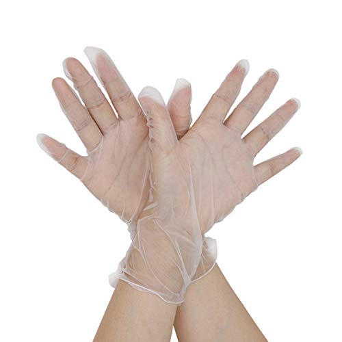 Preisvergleich Produktbild 100 Stück Nitril Einweghandschuhe Einmaldhandschuhe Latexfrei Handschuhe Handy-Touchscreen-Design Haushalt Küche Catering Abdichtung Schönheitssalon Zahnmedizin Tintendruck Täglicher (Transparent, L)