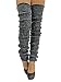 Charcoal Slouchy Thigh High Knit Dance Leg Warmers