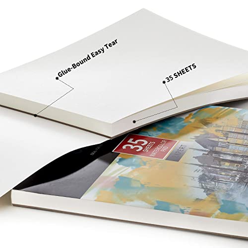 UPGREY Watercolor Paper Pack of 2 (70 Sheets), 11"x14" Cold-Pressed Sketchbook Pad, Textured & Heavy Weight, Wet & Dry Media, Acrylic & Watercolor Painting & Sketching for Artists Kids(140lb/300gsm)