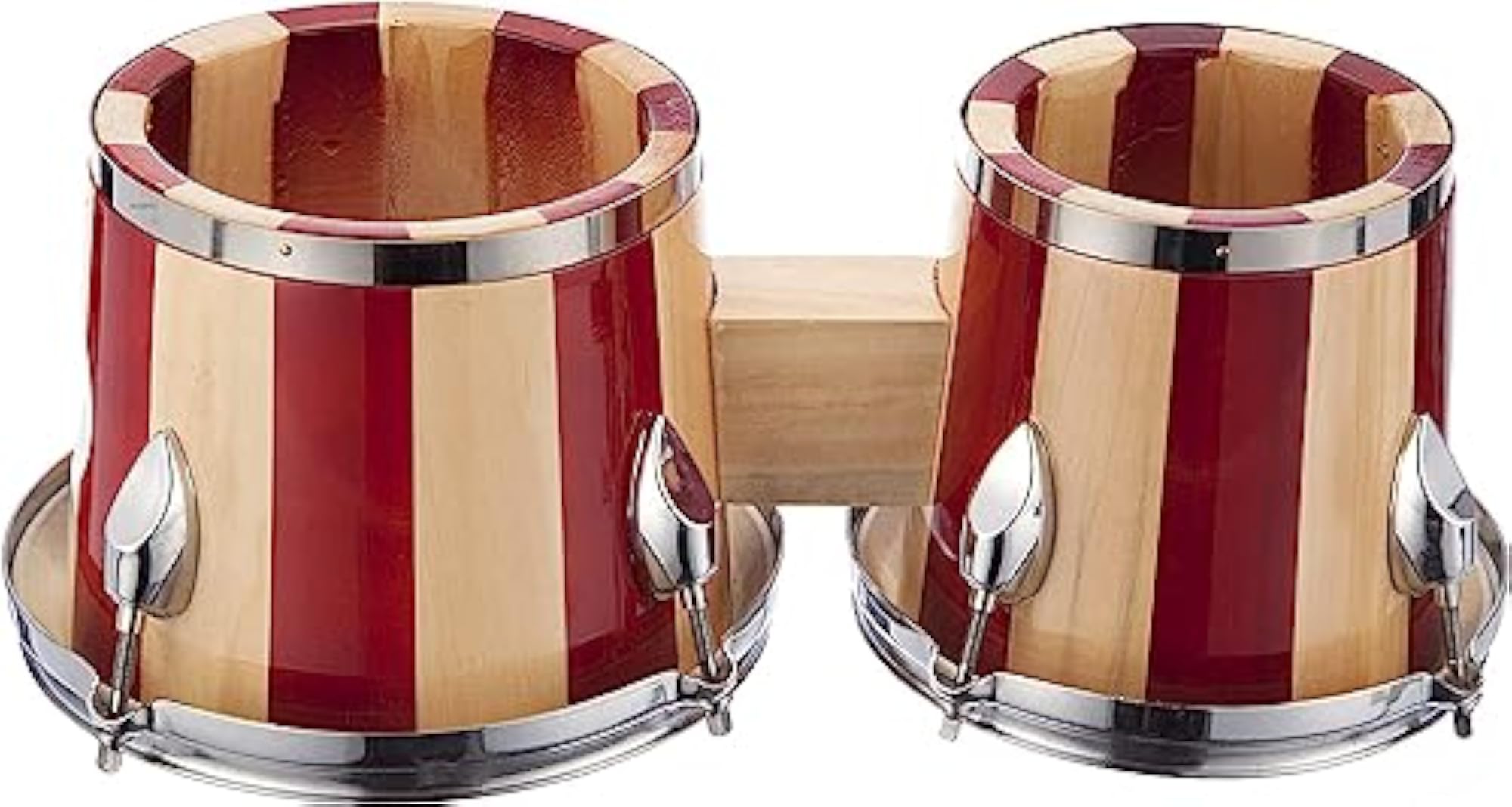 Bongo Drum Set with Tuning Wrench, Natural Skin