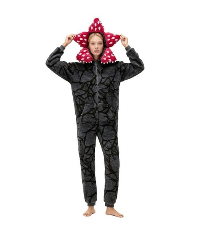 Genérico Unisex D-Demogorgon Onesie Pijamas Mono, Pijamas con Capucha 3D, Disfraces de Invierno de Lana for Cosplay, Albornoz de una Pieza de Navidad