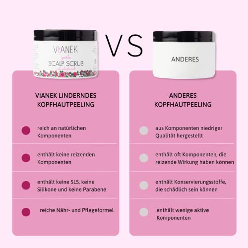 VIANEK beruhigendes Kopfhaut Peeling. Scalp scrub für alle Hauttypen. Vegan Naturkosmetik Größe 155g. - Image 5