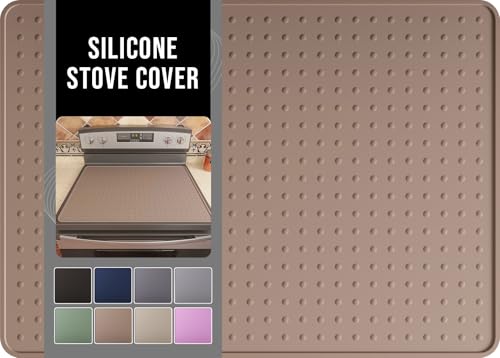 Bampanda Silicone Stove Top Cover for Electric Stove Glass Stove Top Protector Stovetop Cover Mat for Cooktop Flat Range Cover Oven Top Protector Coffee Bar Mat 28 x 20 in Coffee