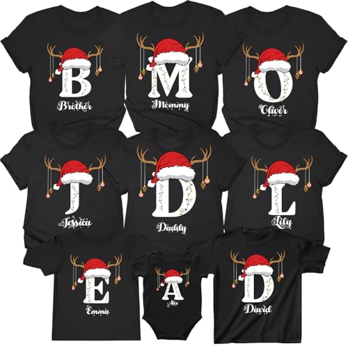 Customizable Family Matching Christmas Pajamas & Shirts, Perfect for Vacation Photoshoots - Multicolor