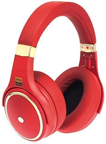 VOZA V700D Electrostatic, Dual Driver Hi Res, Deep bass Over-Ear HiFi Headphone with Microphone, Red Color