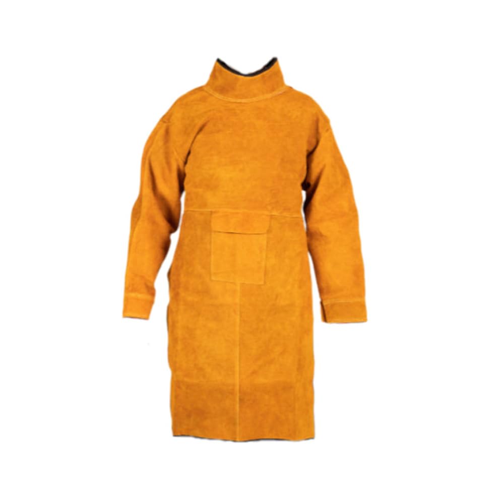 BeLongsYou Grembiule per Saldatura in Pelle Bovina, Abbigliamento Protettivo per Saldatura Resistente al Calore, Ignifugo e Resistente all'Usura, Lunghezza 105 Cm, Adatto a 154-187 Libbre
