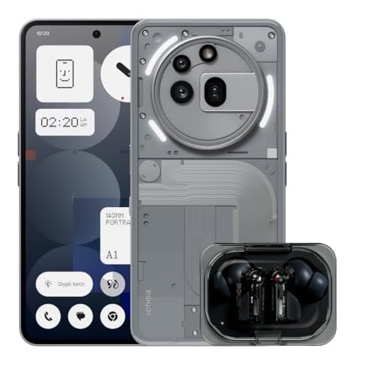 Nothing Phone (3a) Pro 256 GB - Handy mit 50 MP Periskop-Kamera, 50 MP Hauptkamera - Grau Ear (a) Schwarz