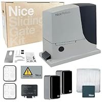 Robus 1000 BD NICE Automatisierungs-Set für Schiebetore, 1000 kg, 24 V, RB1000BDKCE mit Fernbedienungen, Fotozellen, Blinklicht
