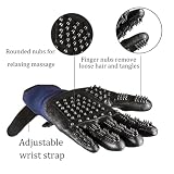 Handschuh Enthaarungshandschuhe für Hunde Katzen, Haustierpflege Fellwechselpflege Putzhandschuhe Pet Bürste Grooming Gloves Pet Massagege, EIN Paar, Blau