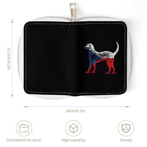 Czech Flag Wolfhound Dog Small Business Credit Card Holder Wallet with 20 Card Slots Case Coin Purse Pouch3