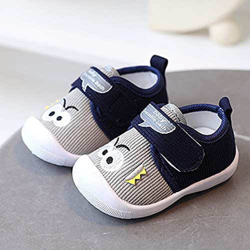Baby Sneakers Kids Lightweight Breathable Strap Athletic Running Shoes Anti Slip Walking Shoes Boys Girls Shoes (Grey, 4.5 Toddler)2