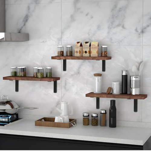 4 Pack - L 6" x H 4" x W1.5, 5mm Thick Black L Shelf Bracket, Iron Shelf Brackets, Metal Shelf Brackets, Floating Shelf, Shelf Supports with Screws