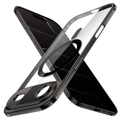 Image of JETech Magnetic Slim Case for iPhone Air Compatible with MagSafe, Camera Lens Full Protection, Ultra-Thin Lightweight Clear Minimalist Protective Phone Cover, 6.5-Inch Display (Black)