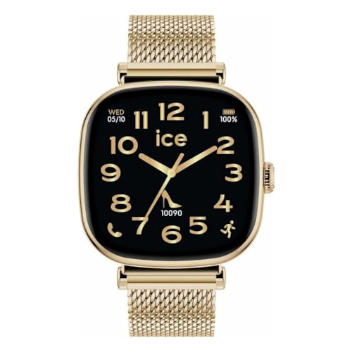 ICE-WATCH - Ice Smart 2.0 Gold Milanese - Montre connectée carrée dorée pour Femme avec Bracelet en Acier Inoxydable - 025234 (1.70 Pouces)