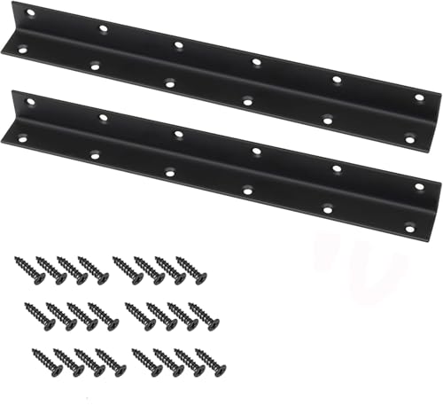 Mindwissup 2 Stück L Form Winkelverbinder, 275x25x25mm Schwarz 90 Grad Möbelverbinder Winkel Edelstahl, Metallwinkel Eckverbinder mit Schrauben für Befestigen Reparieren Möbeln Mindwissup 2 Stück L Form Winkelverbinder, 275x25x25mm Schwarz 90 Grad Möbelverbinder Winkel Edelstahl, Metallwinkel Eckverbinder mit Schrauben für Befestigen Reparieren Möbeln