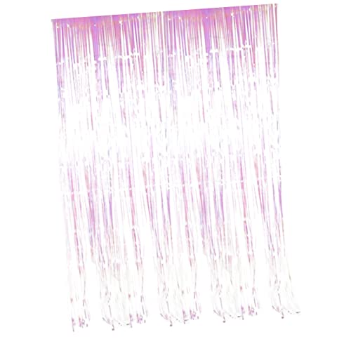 Uonlytech 2 Unidades Cortina De Ouropel Cortinas Metálicas Cortina De Papel Alumínio Pano De Fundo D