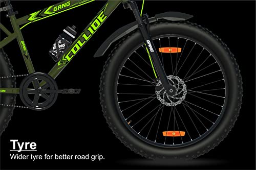 Image of GANG Collide Front Suspension Dual Disc Brake with IBC Single Speed 26T (Frame Size : 16.5 Inches) Mountain Cycle (Military Green)