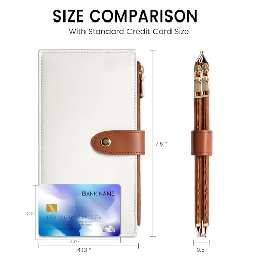 Image of Travelambo RFID Wallet Women Large Size Bifold Multi Card Wallet Case with Zipper Pocke Credit Card Holder for Women