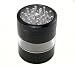 Pacific Grinders - Large Tobacco Spice Herb Weed Grinder - Four Pieces w/ Pollen Catcher - 3.25 Inches Tall - High Quality Aluminum (2.5" Diameter, Black)